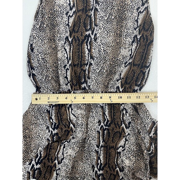 Cynthia Mehra Snake Skin Mini Dress Tunic Sleeveless Size L/XL Uneven Hemline - Picture 5 of 7
